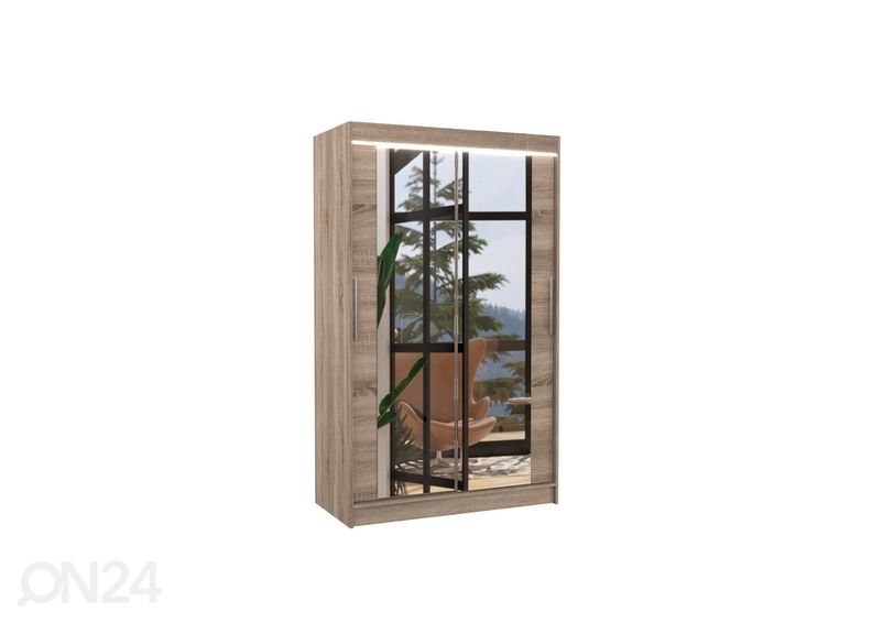 Lükandustega riidekapp Matlock 120 cm + LED suurendatud