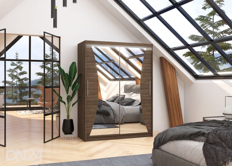 Lükandustega riidekapp Maxine 150 cm + LED suurendatud