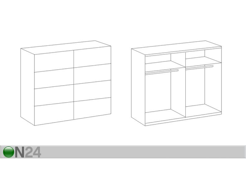 Lükandustega riidekapp Mondrian suurendatud