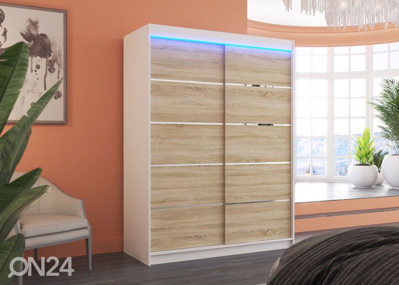 Lükandustega riidekapp Olivia 150 cm + LED suurendatud