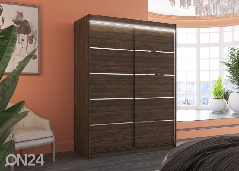 Lükandustega riidekapp Olivia 150 cm + LED suurendatud