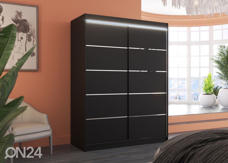 Lükandustega riidekapp Olivia 150 cm + LED suurendatud