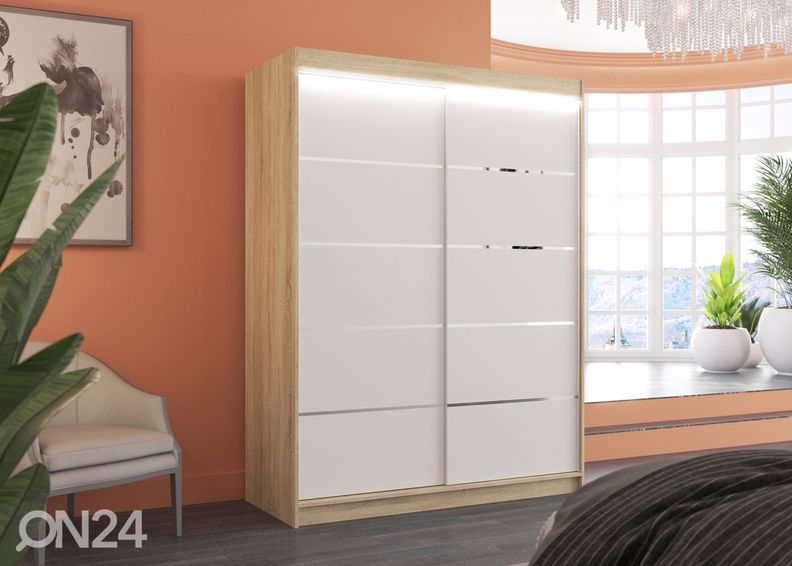 Lükandustega riidekapp Olivia 150 cm + LED suurendatud