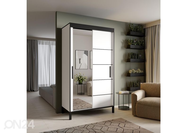 Lükandustega riidekapp peegliga Bug 120 cm suurendatud