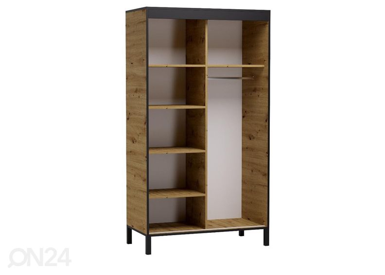 Lükandustega riidekapp peegliga Bug 120 cm suurendatud