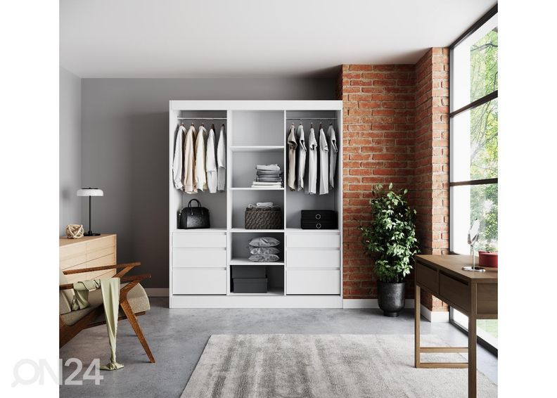 Lükandustega riidekapp peegliga Haines 180 cm suurendatud