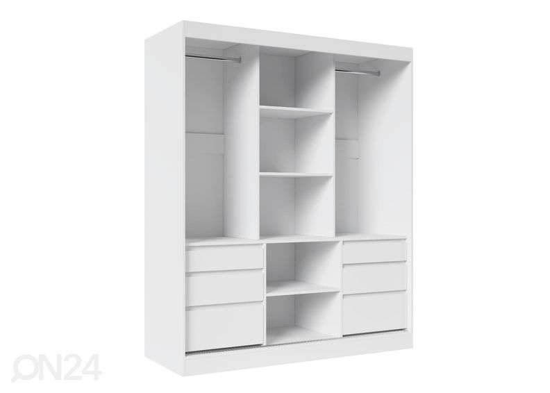 Lükandustega riidekapp peegliga Haines 180 cm suurendatud