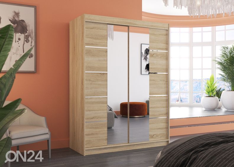 Lükandustega riidekapp Pella 150 cm suurendatud