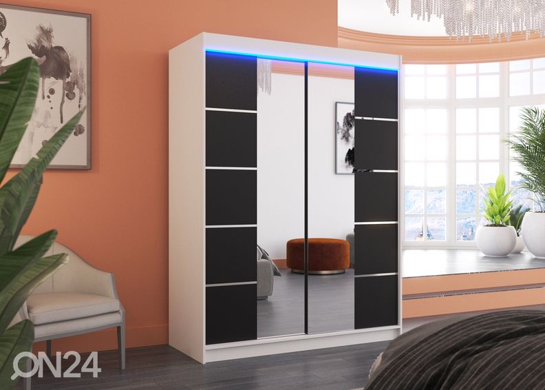 Lükandustega riidekapp Pelle I 150 cm + LED suurendatud