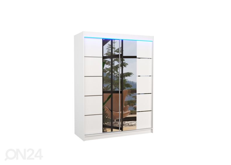Lükandustega riidekapp Pelle I 150 cm + LED suurendatud