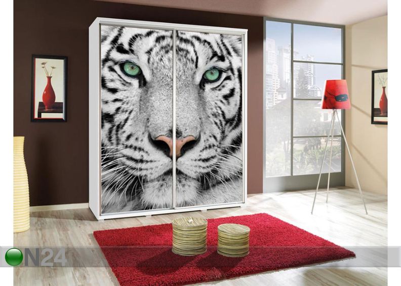 Lükandustega riidekapp Penelopa 155 cm graafikaga suurendatud