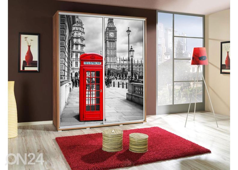 Lükandustega riidekapp Penelopa 155 cm graafikaga suurendatud