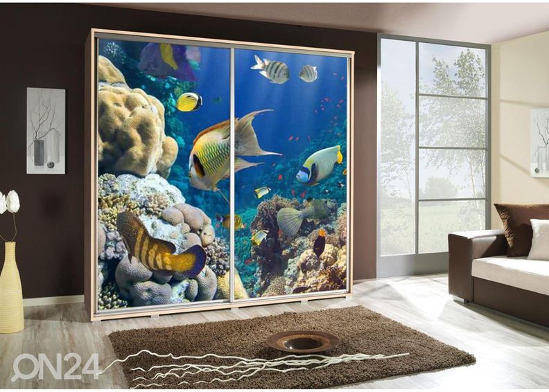 Lükandustega riidekapp Penelopa 205 cm graafikaga suurendatud