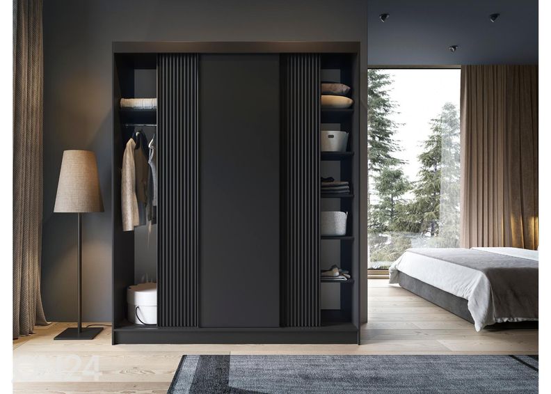 Lükandustega riidekapp Prescco 180 cm suurendatud