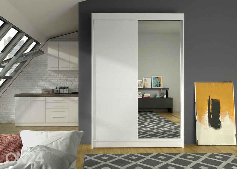 Lükandustega riidekapp Reine 120 cm suurendatud