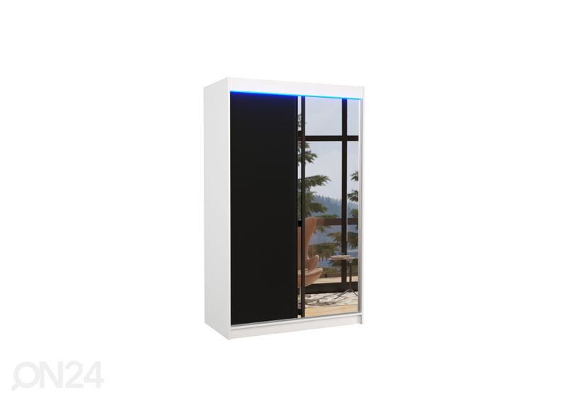 Lükandustega riidekapp Reine I 120 cm + LED suurendatud