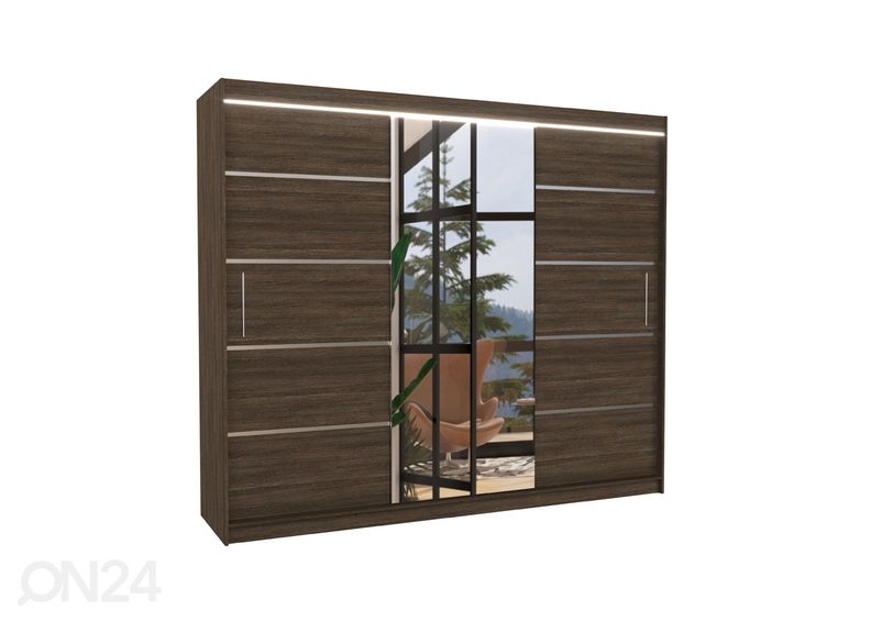 Lükandustega riidekapp Sania I 250 cm + LED suurendatud