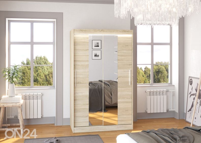 Lükandustega riidekapp Susana I 120 cm + LED suurendatud