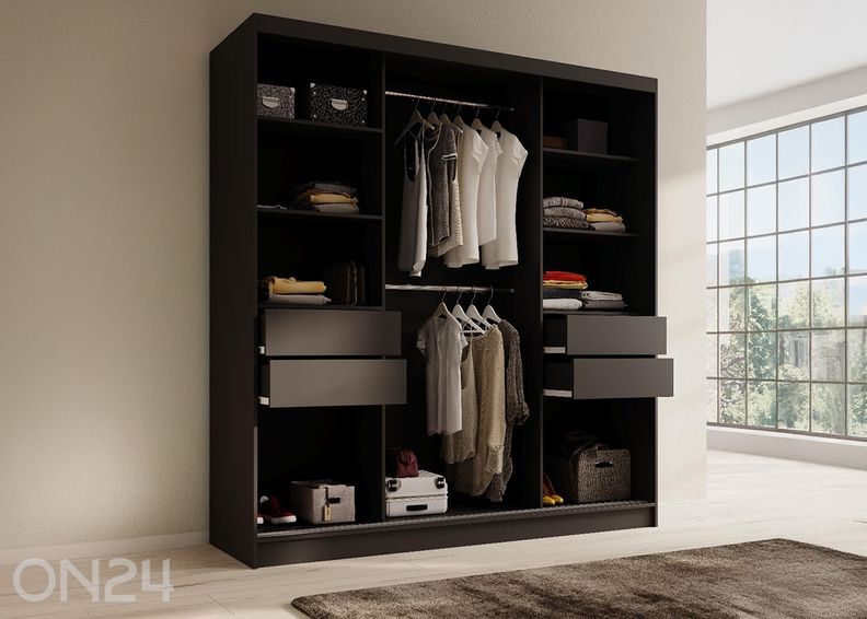 Lükandustega riidekapp Tirreno 200 cm suurendatud