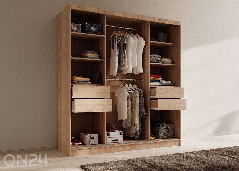 Lükandustega riidekapp Tirreno 200 cm suurendatud