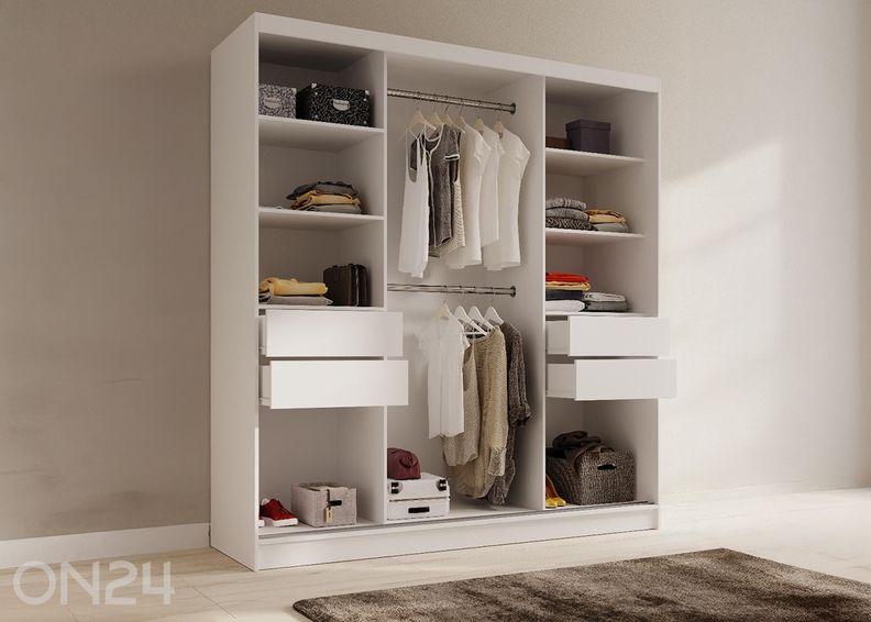 Lükandustega riidekapp Tirreno 200 cm suurendatud