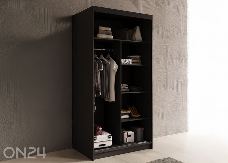 Lükandustega riidekapp Valle 100 cm suurendatud