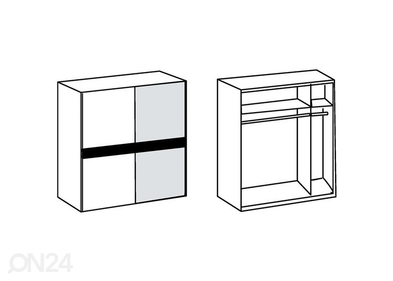 Lükandustega riidekapp Weimar 135 cm suurendatud