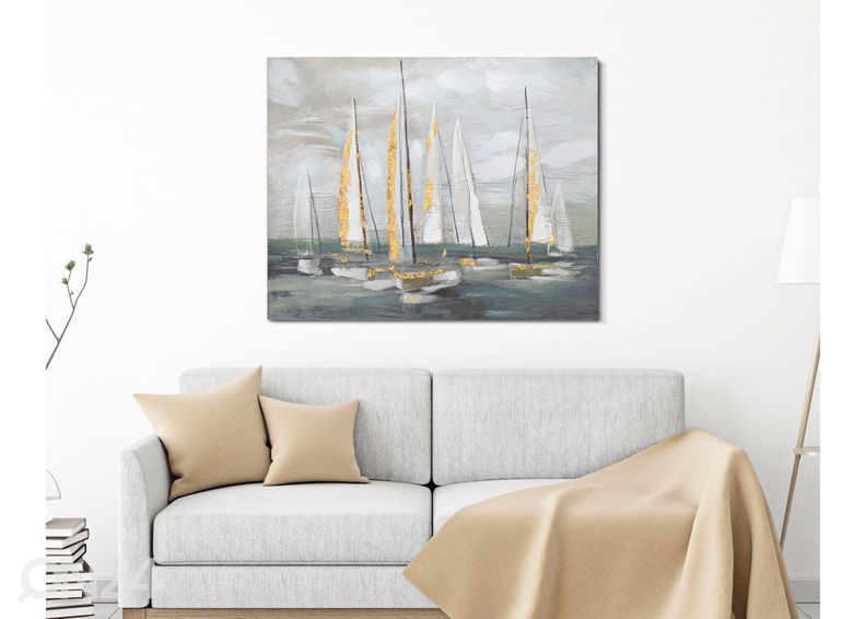 Maal Gold Boat 100x80 cm suurendatud