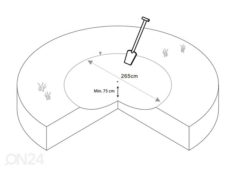 Maapealne batuut 3,05 m turvavõrguga suurendatud