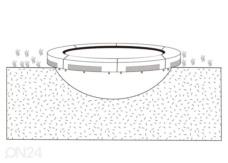 Maapealne batuut 3,05 m turvavõrguga suurendatud