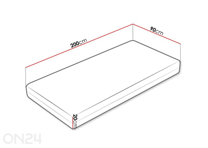 Madrats Blue Hard 90x200 cm suurendatud