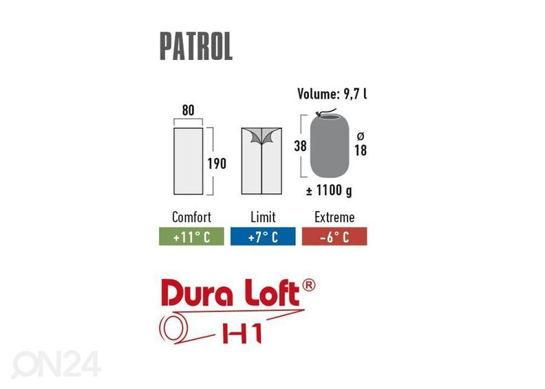 Magamiskott Patrol antratsiit-roheline High Peak suurendatud