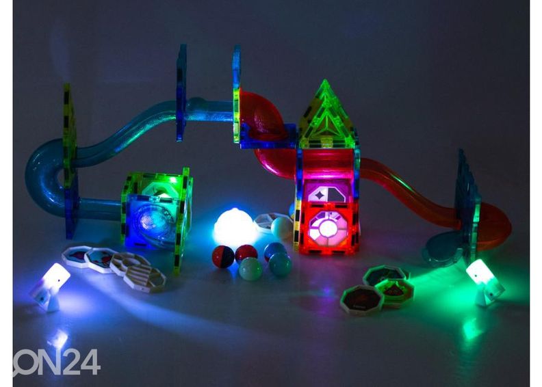 Magnetklotsid kuulirada helendava palliga 75 tk suurendatud