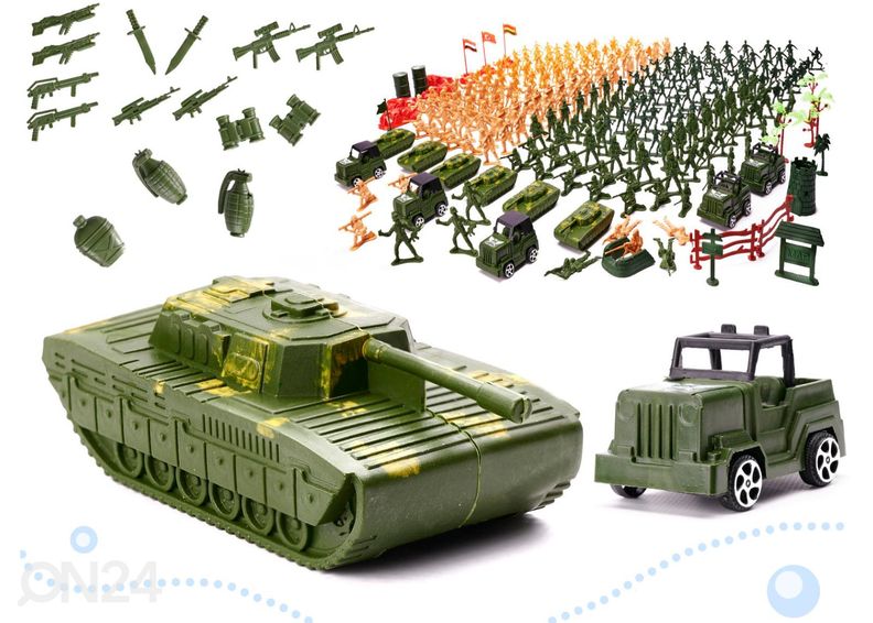 Mängufiguuride komplekt Sõdurid 307 elementi suurendatud