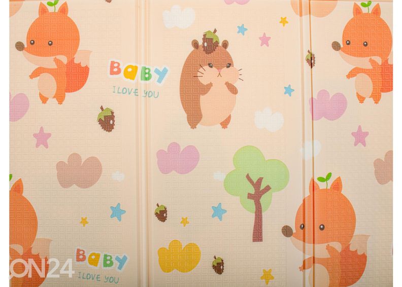 Mängumatt kahepoolne siil/karu 150x195 cm suurendatud