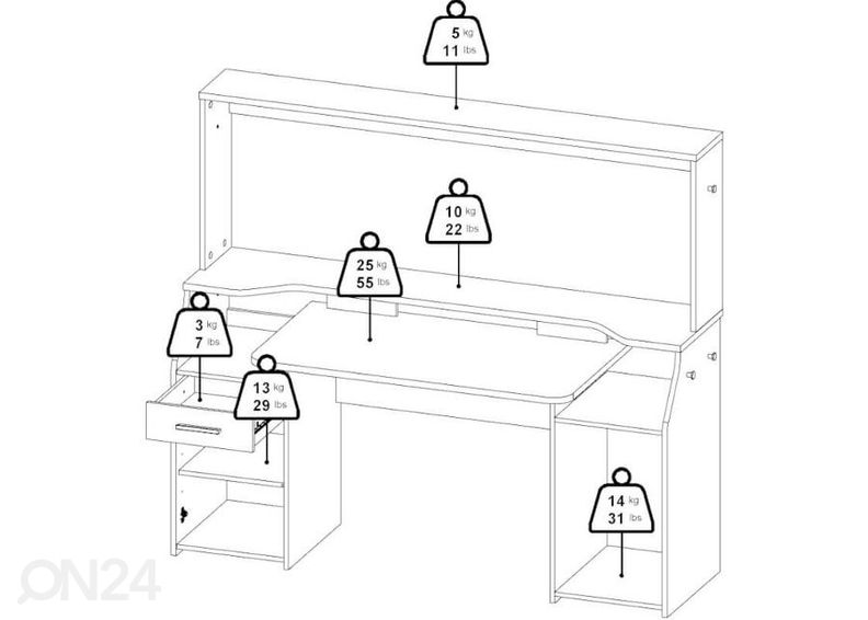 Mängurilaud Function 171 cm suurendatud