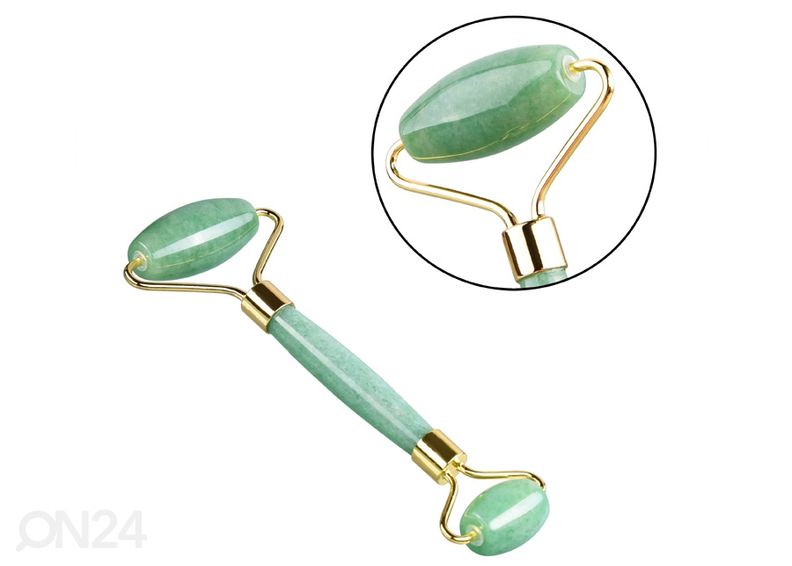 Massaažirullik + Gua Sha massaažikivi Jadeiit suurendatud