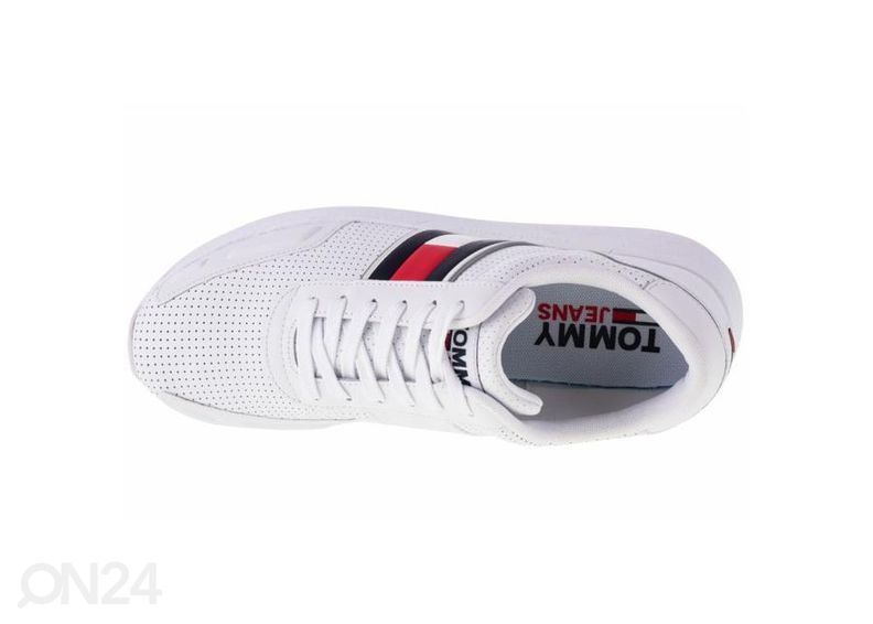 Meeste vabaajajalatsid Tommy Hilfiger Flexi Perf Leather Runner suurendatud
