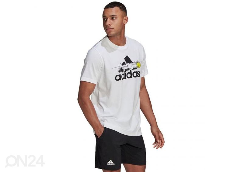 Meeste vabaajasärk Adidas Tennis Graphic Logo suurendatud