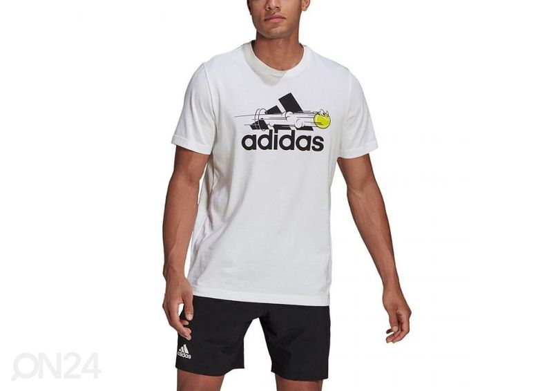 Meeste vabaajasärk Adidas Tennis Graphic Logo suurendatud