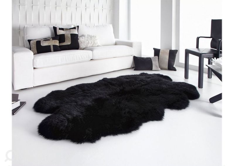 MERINO black QUATRO ±90x180, naturaalne lambanahk suurendatud