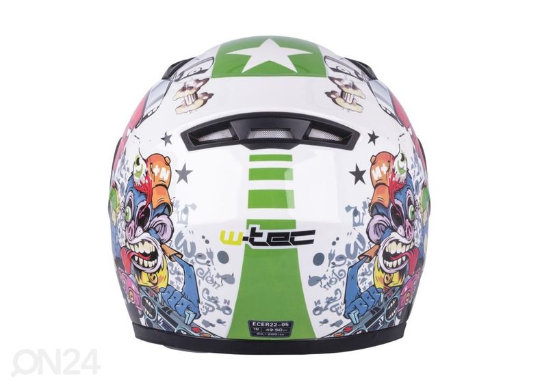 Mootorratta kiiver lastele Helmet W-TEC suurus M 49-50 cm suurendatud