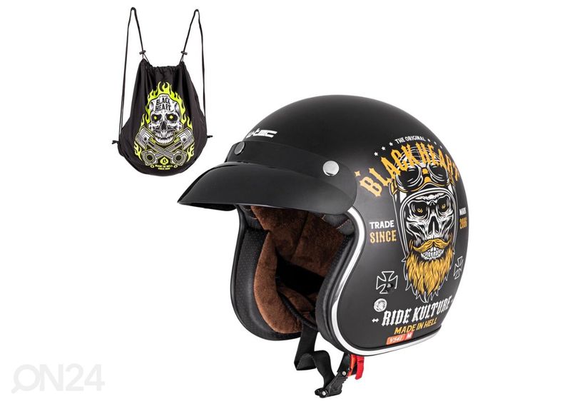 Mootorratta kiiver W-TEC V541 Black Heart suurendatud