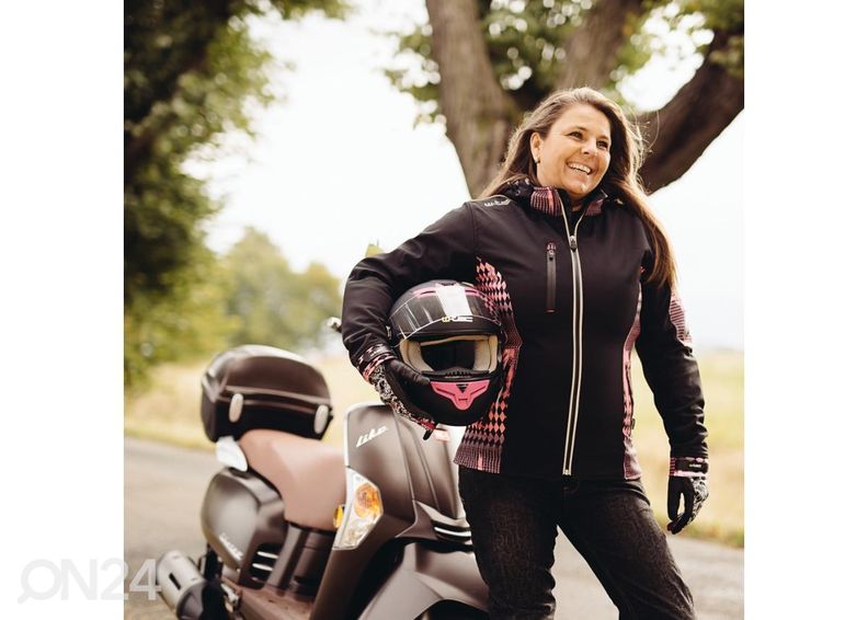 Mootorrattakiiver W-TEC V105 must-roosa suurendatud