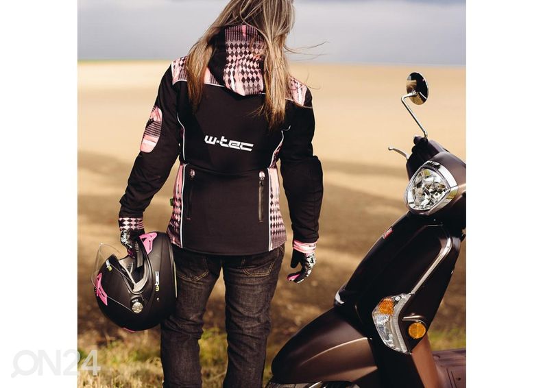 Mootorrattakiiver W-TEC V105 must-roosa suurendatud