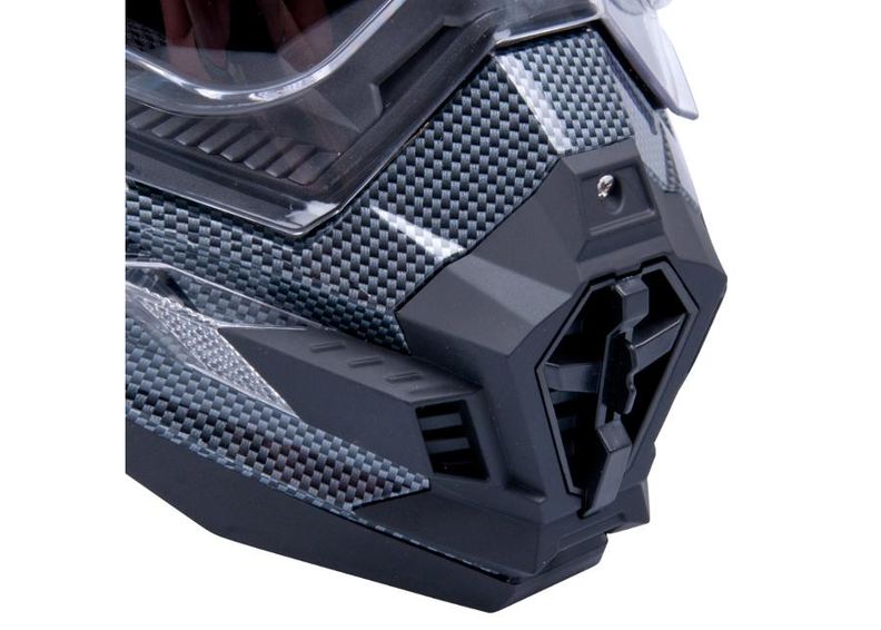 Motokrossi kiiver Carbon Look W-TEC suurendatud