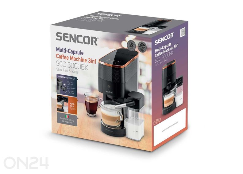 Multi-kapsel 3in1 kohvimasin Marco Polo Sencor SCC3000BK suurendatud