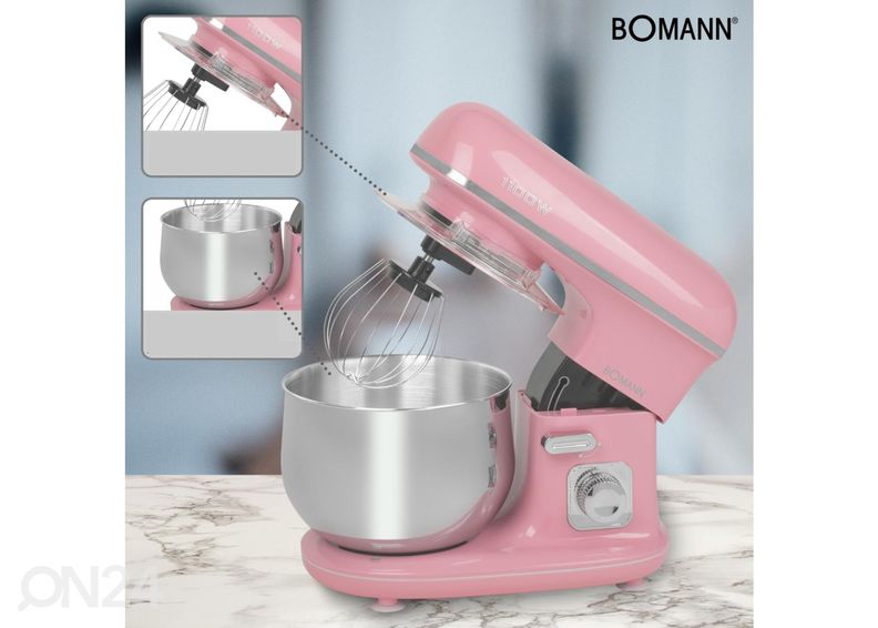 Multifunktsionaalne mikser 5 L Bomann KM6030CBP roosa suurendatud