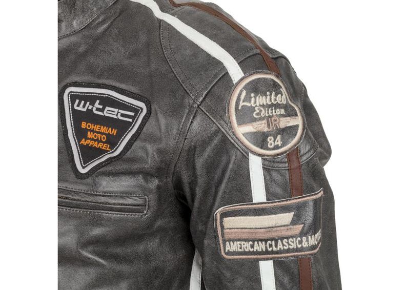 Nahast mootorratta jakk meestele W-TEC Buffalo Cracker suurendatud