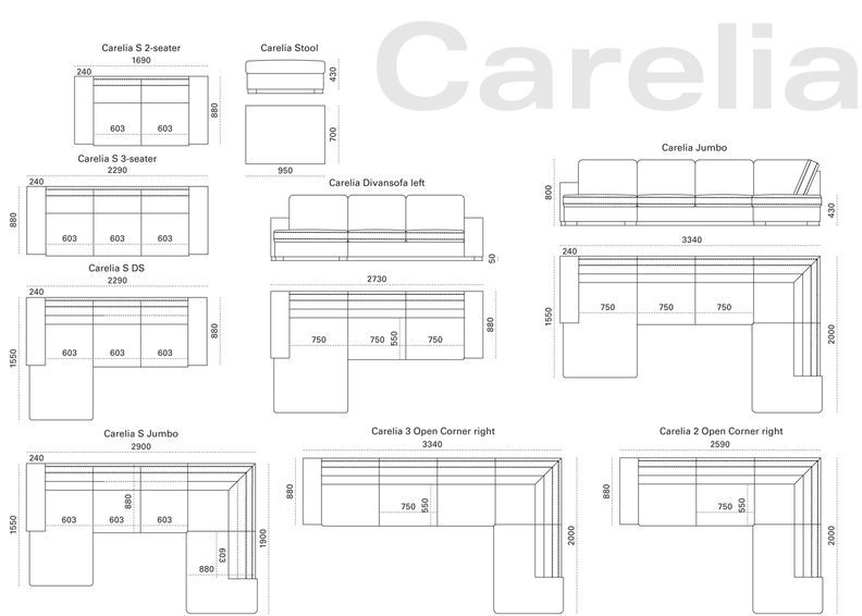 Nahast nurgadiivan Carelia Jumbo S suurendatud